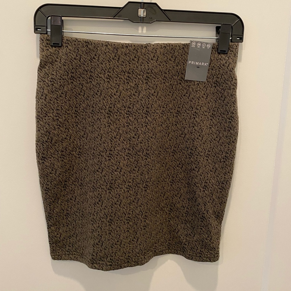 Green mini skirt